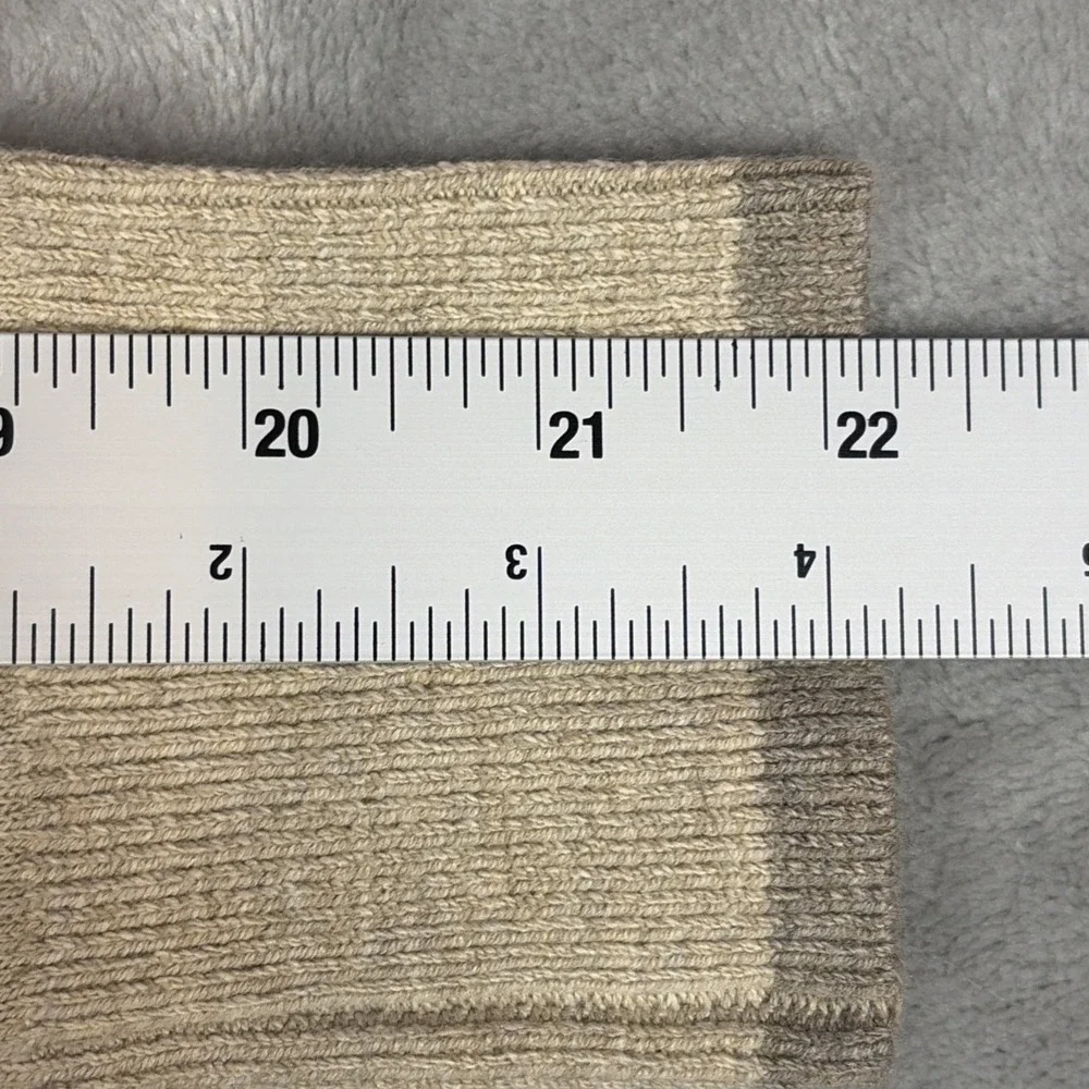 LOFT Colorblock Sweater Womens Small Petite White Tan Brown Crew Neck Knit
